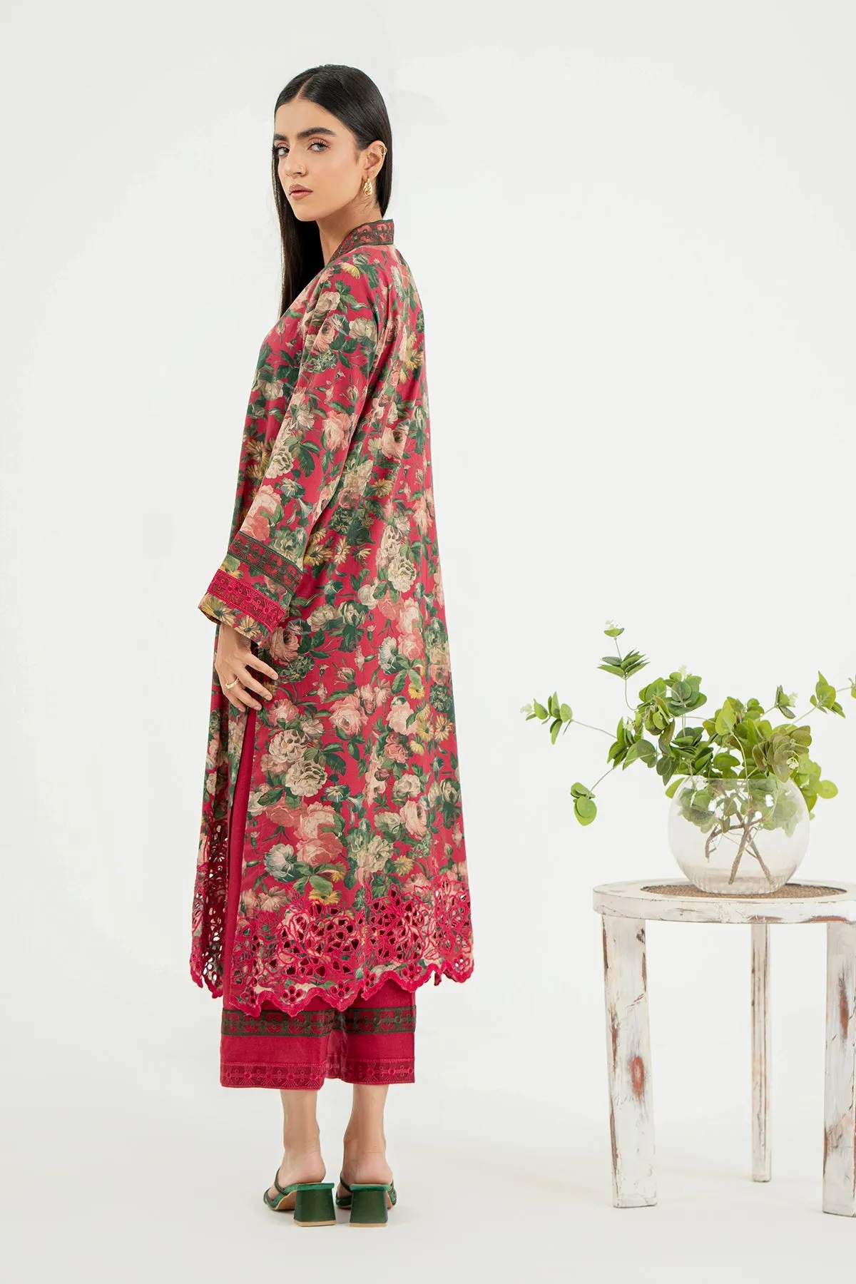 2-Pc Charizma Unstitched Embroidered Lawn Shirt With Cotton Trouser NZ-24-04