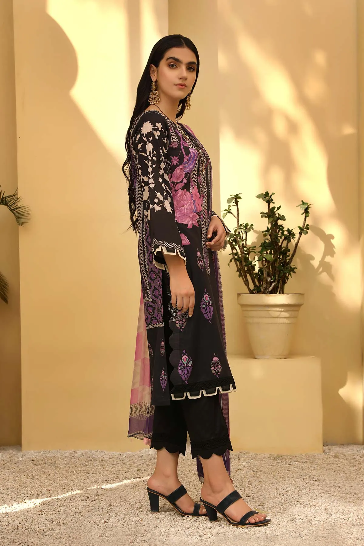 3-pc Unstitched Lawn with Chiffon Dupatta CP-45