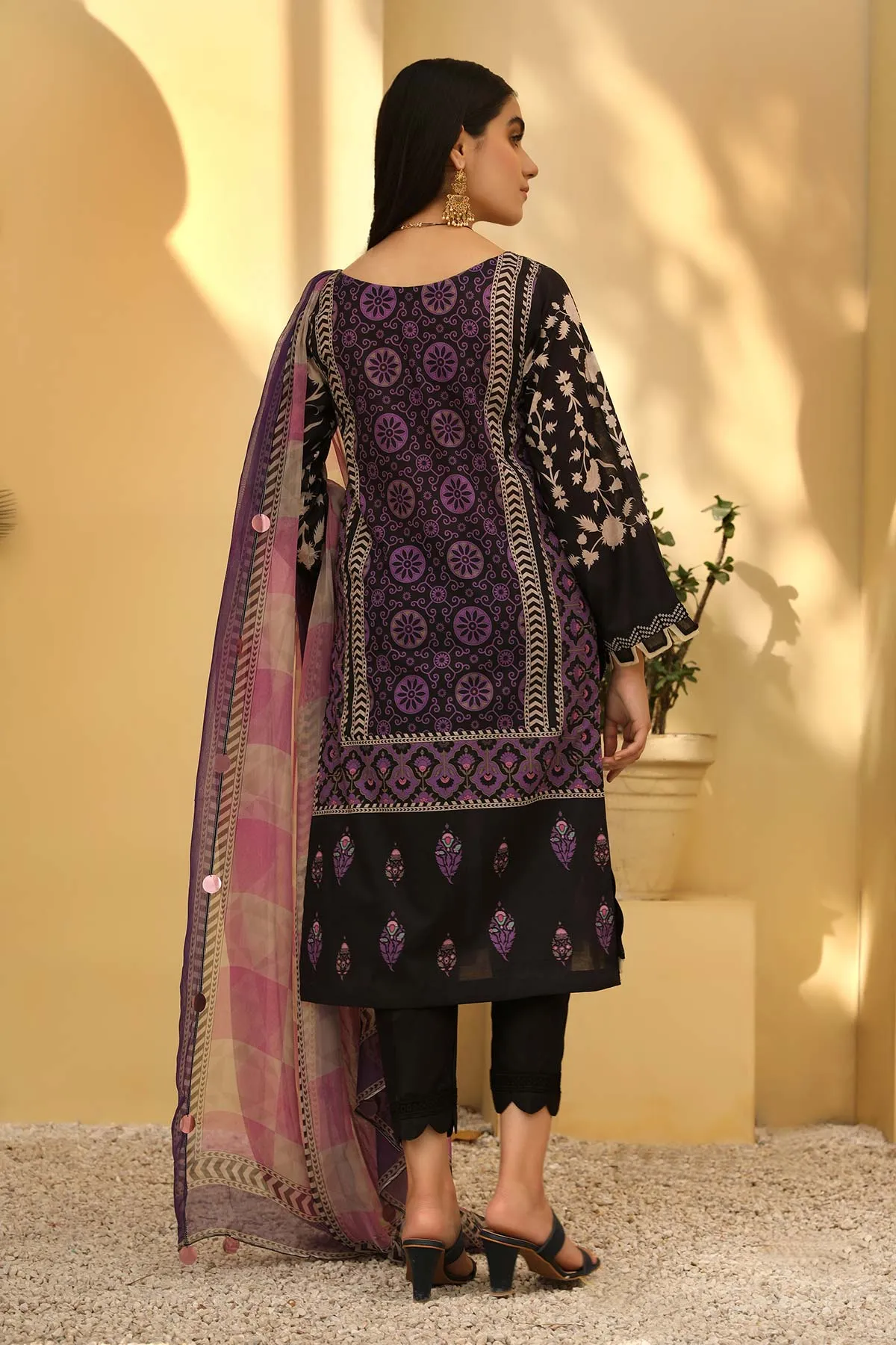 3-pc Unstitched Lawn with Chiffon Dupatta CP-45