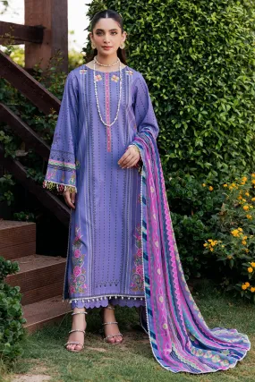 3-PC Unstitched Printed Lawn Shirt with Chiffon Dupatta and Trouser CP4-57