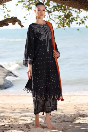 3-PC Unstitched Printed Lawn Shirt with Embroidered Chiffon Dupatta and Trouser AN4-06