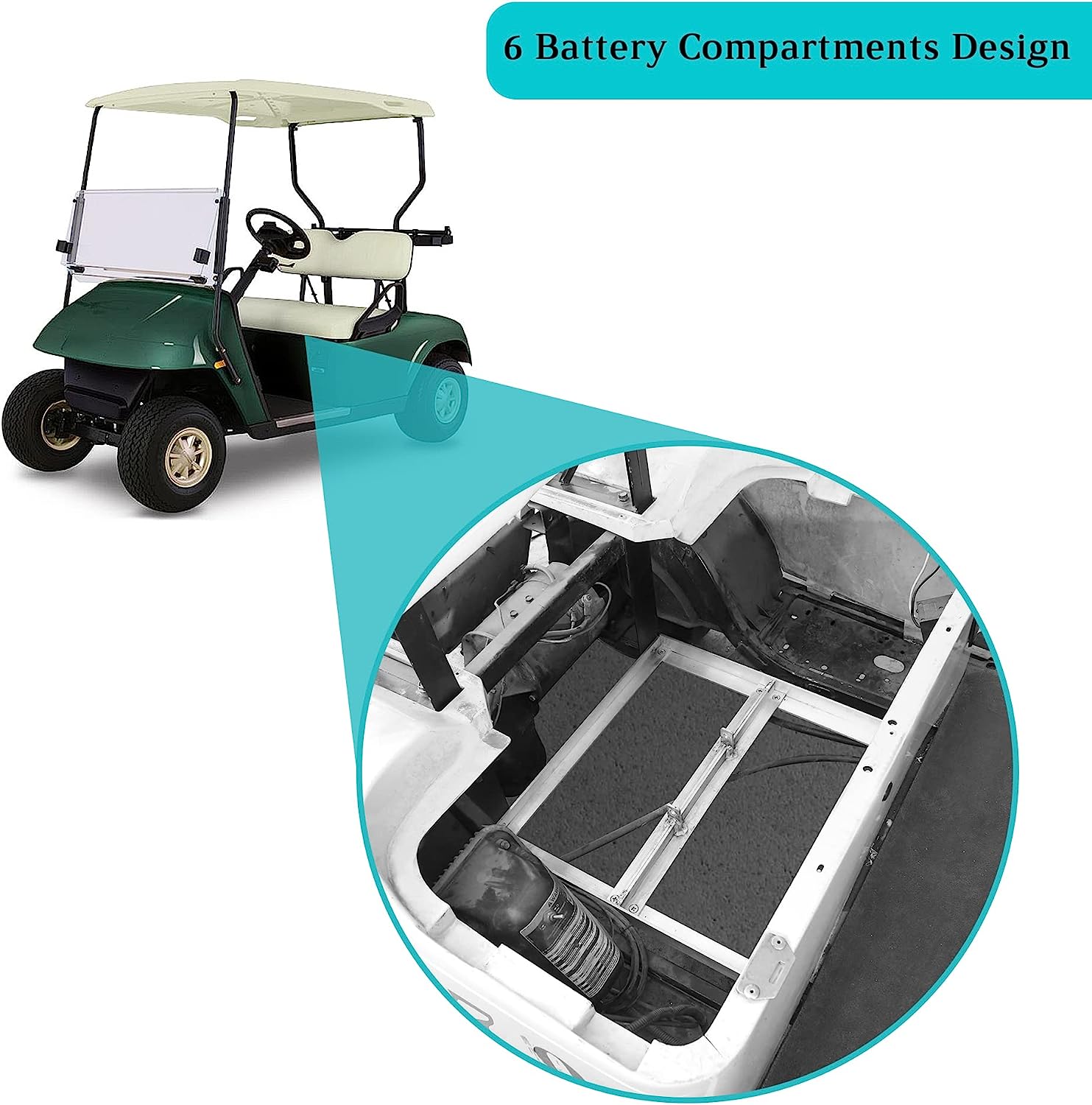 Aluminum Battery Tray Rack for EZGO TXT/Medalist 1994+, Freedom TXT and Valor 36V/48V Electric Golf Carts