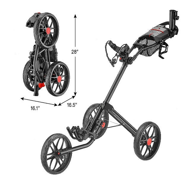 CaddyTek Caddylite 15.3 V2 - Deluxe Quad-Fold Golf Push Cart Version 2