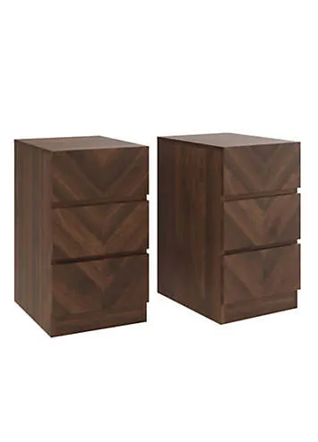 Catania Pair of 3 Drawer Bedside Tables | Kaleidoscope