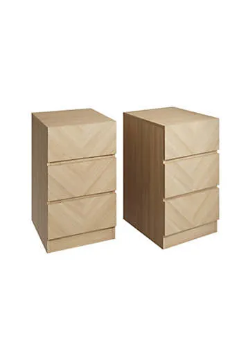 Catania Pair of 3 Drawer Bedside Tables | Kaleidoscope