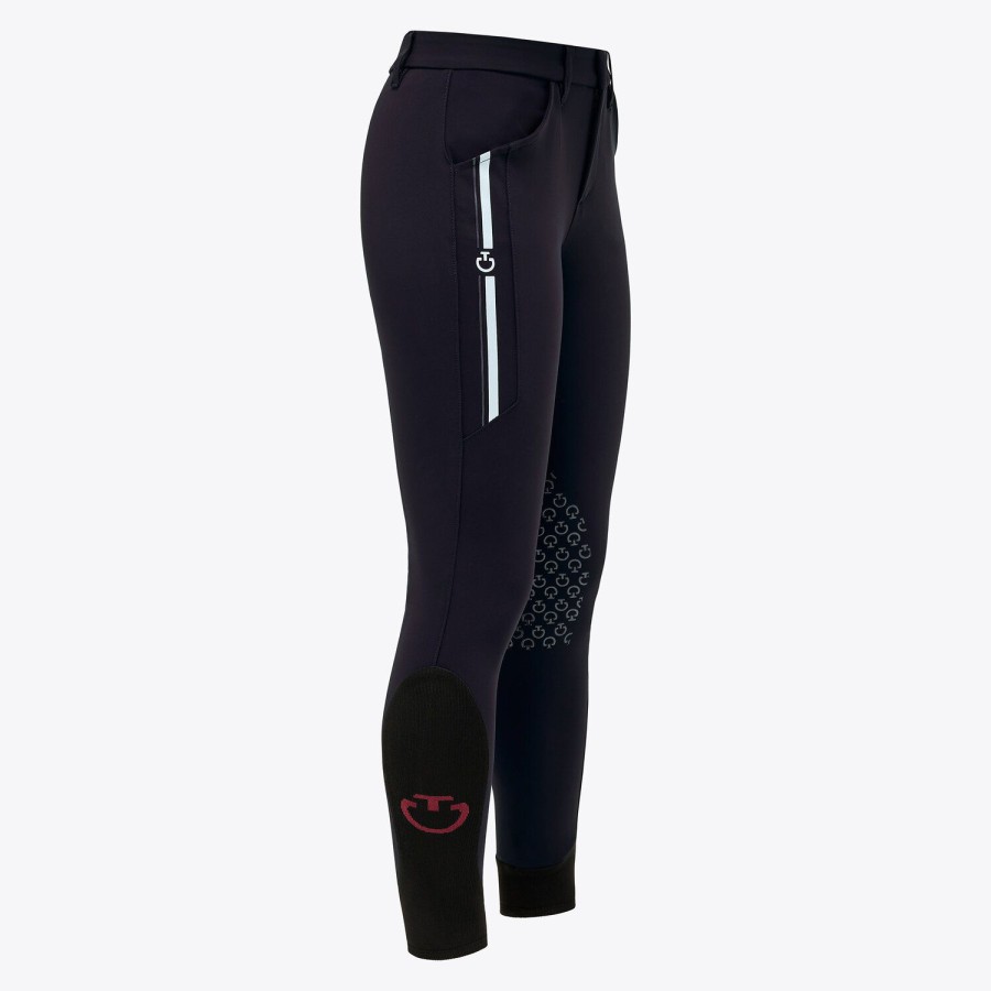 Cavalleria Toscana orbit print knee grip kids riding breeches 7J00 Dark Blue