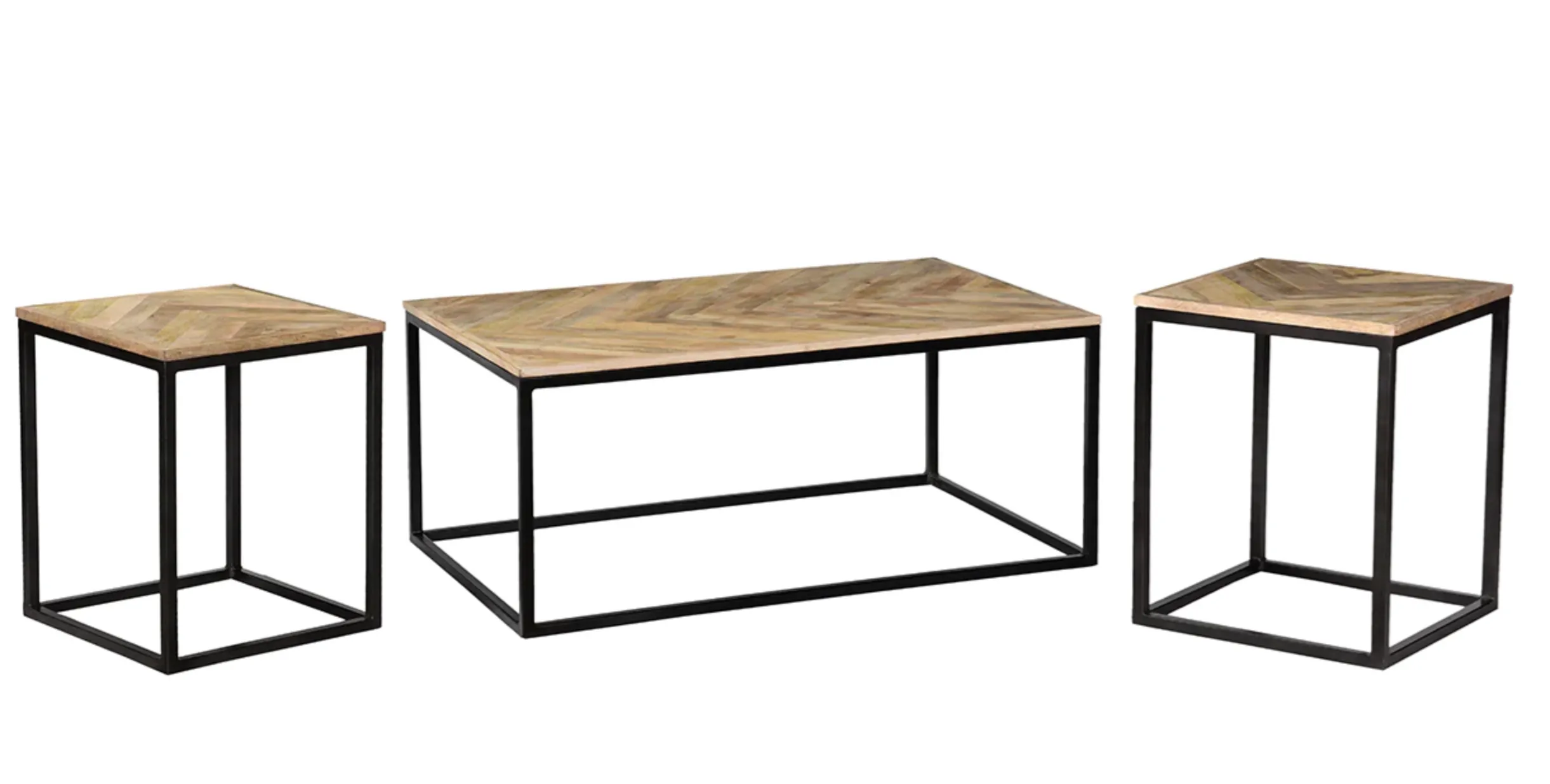 Chevron Coffee and Side Tables Set - Matthew Izzo Collection