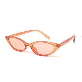 Clear Orange 1950s Slim Cats Eye Vintage Sunglasses