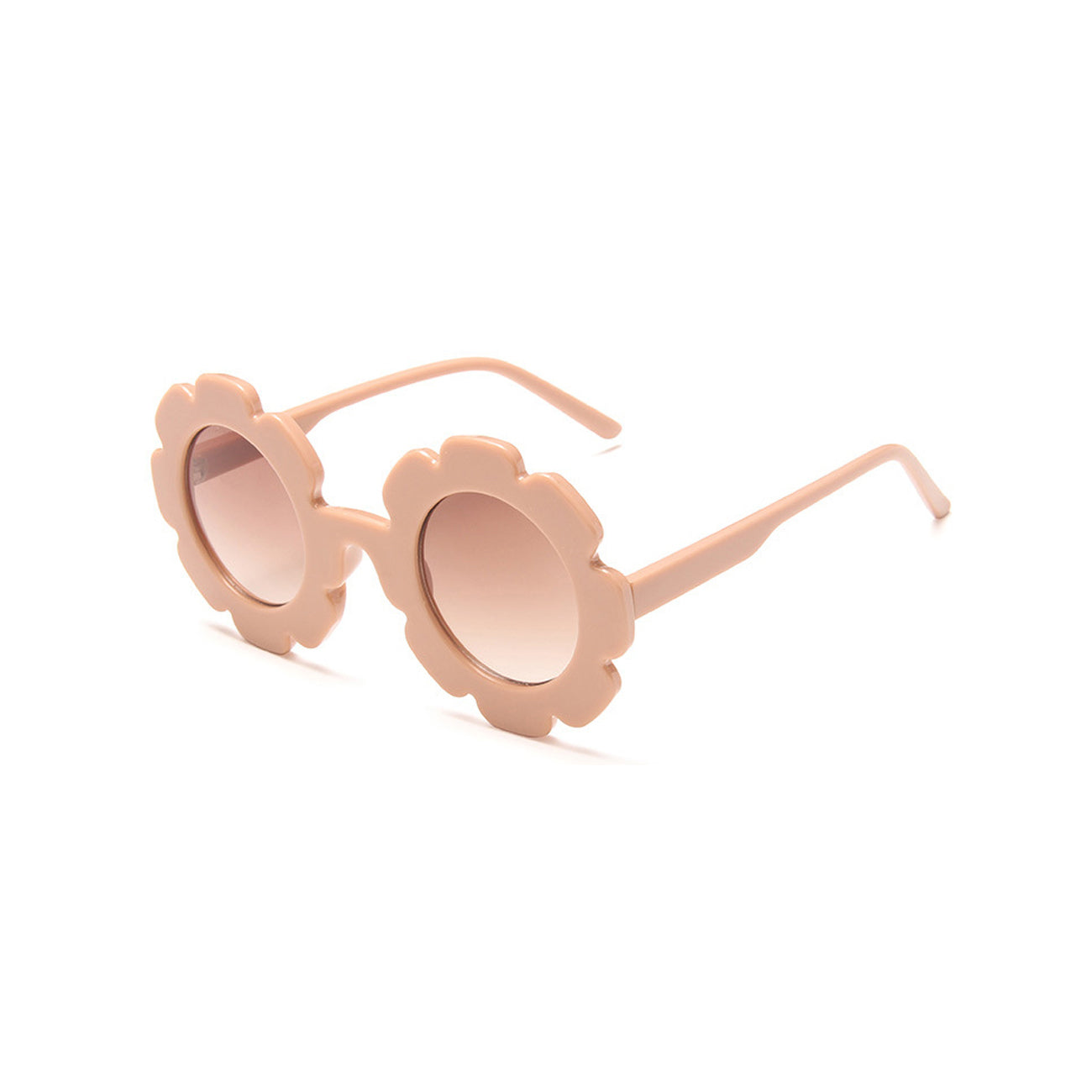 Edna Round Flower Sunglasses — Coral Frame Dark Lens