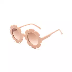 Edna Round Flower Sunglasses — Coral Frame Dark Lens