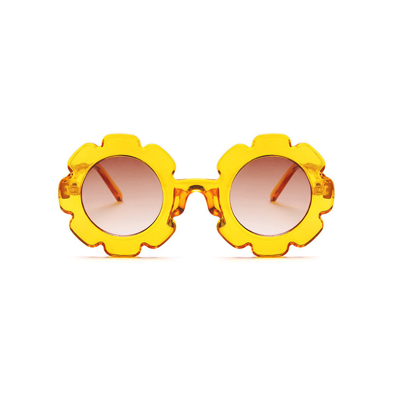 Edna Round Flower Sunglasses — Daffodil Frame Dark Lens