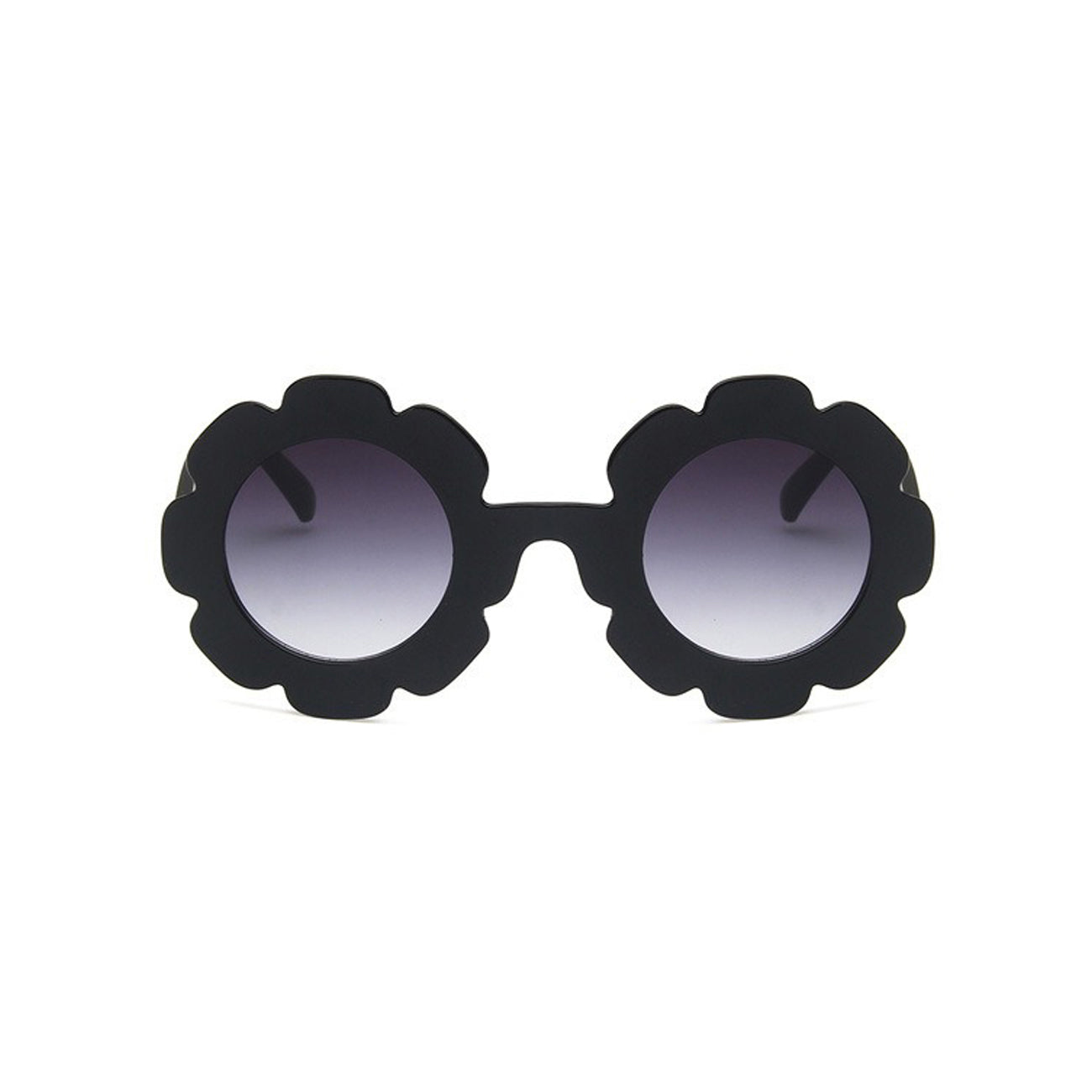 Edna Round Flower Sunglasses — Jet Frame Dark Lens