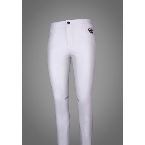 Equiline Gorden knee grip men's riding breeches White