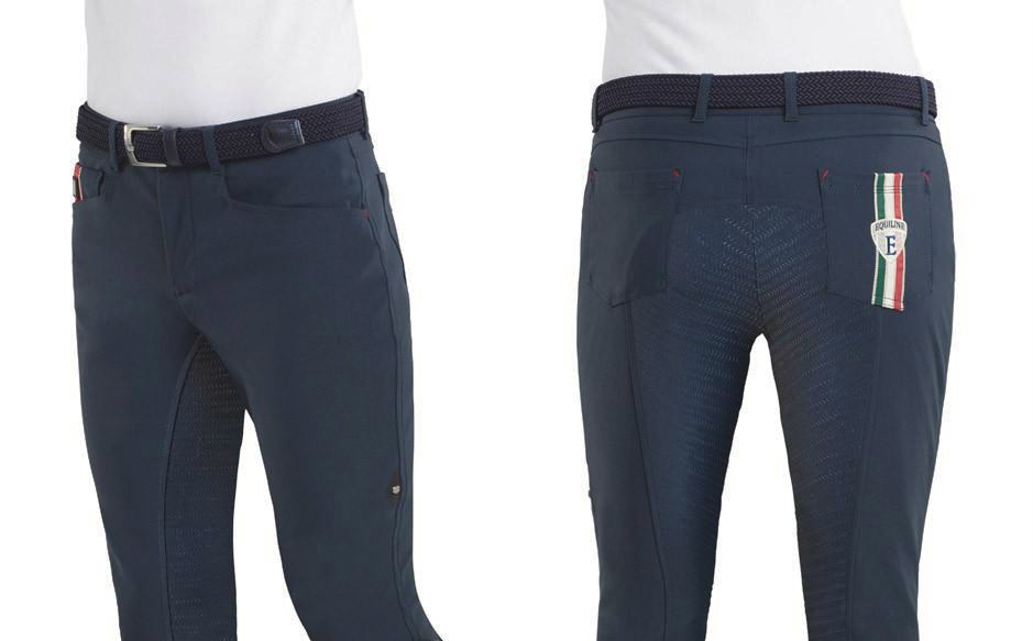 Equiline Porter full grip men's riding breeches Avio (petrol blue)