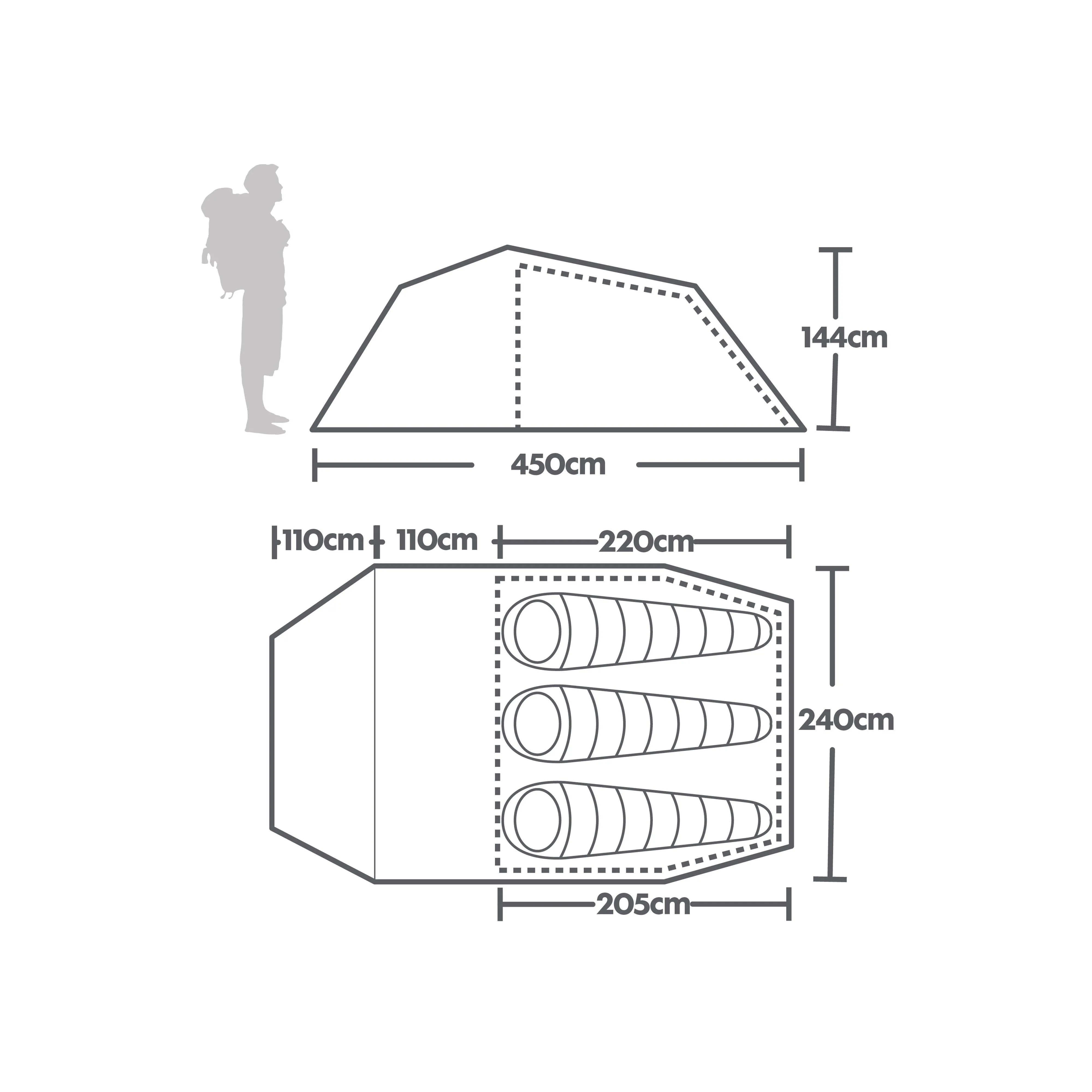 Eurohike Shadow 350 Nightfall Tent | Millets