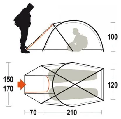 Ferrino Pillar 2 Orange Expedition Tent