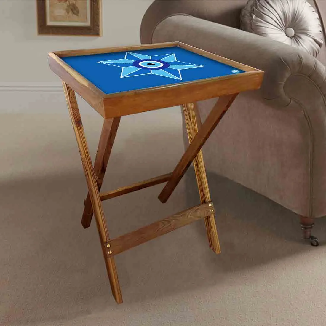 Foldable Side Table for TV Tray Tables Living Room  - Evil Eye Protector