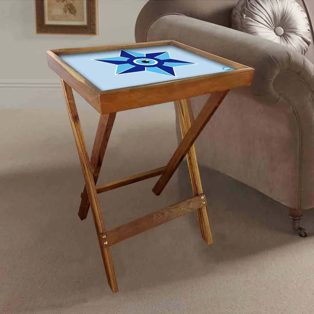 Foldable Side Table for TV Tray Tables Living Room  - Evil Eye Protector