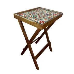 Foldable TV Trays Table Bar Snacks Serving Tables - Spanish