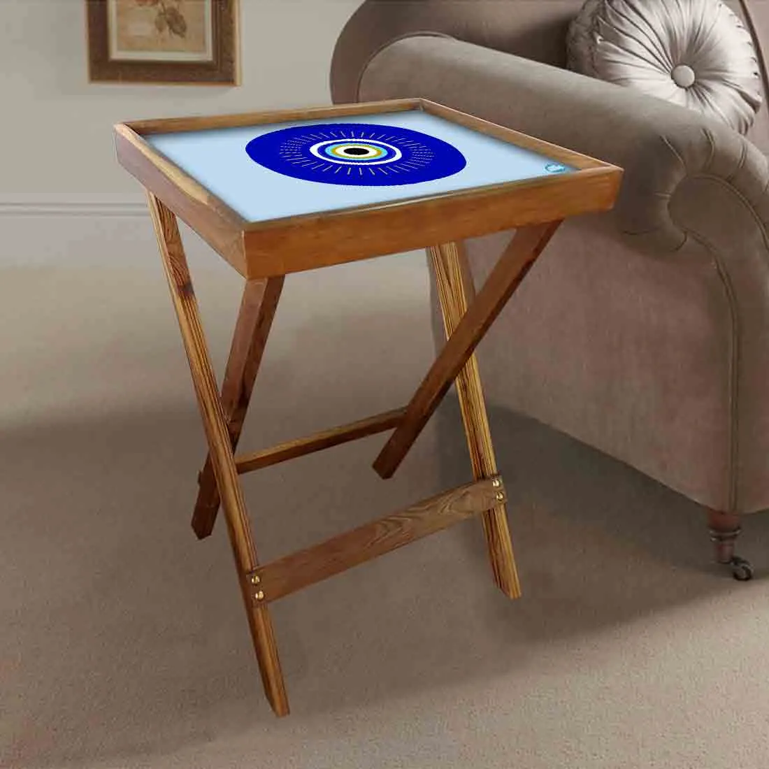 Folding TV Tray Table for Living Room Bedroom Side Tables - Evil Eye Protector