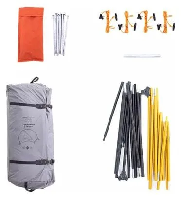 Forclaz Trek 900 Freestanding 3 Person Tent Grey Orange