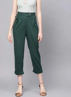 Green Colored Loose Fit Trouser