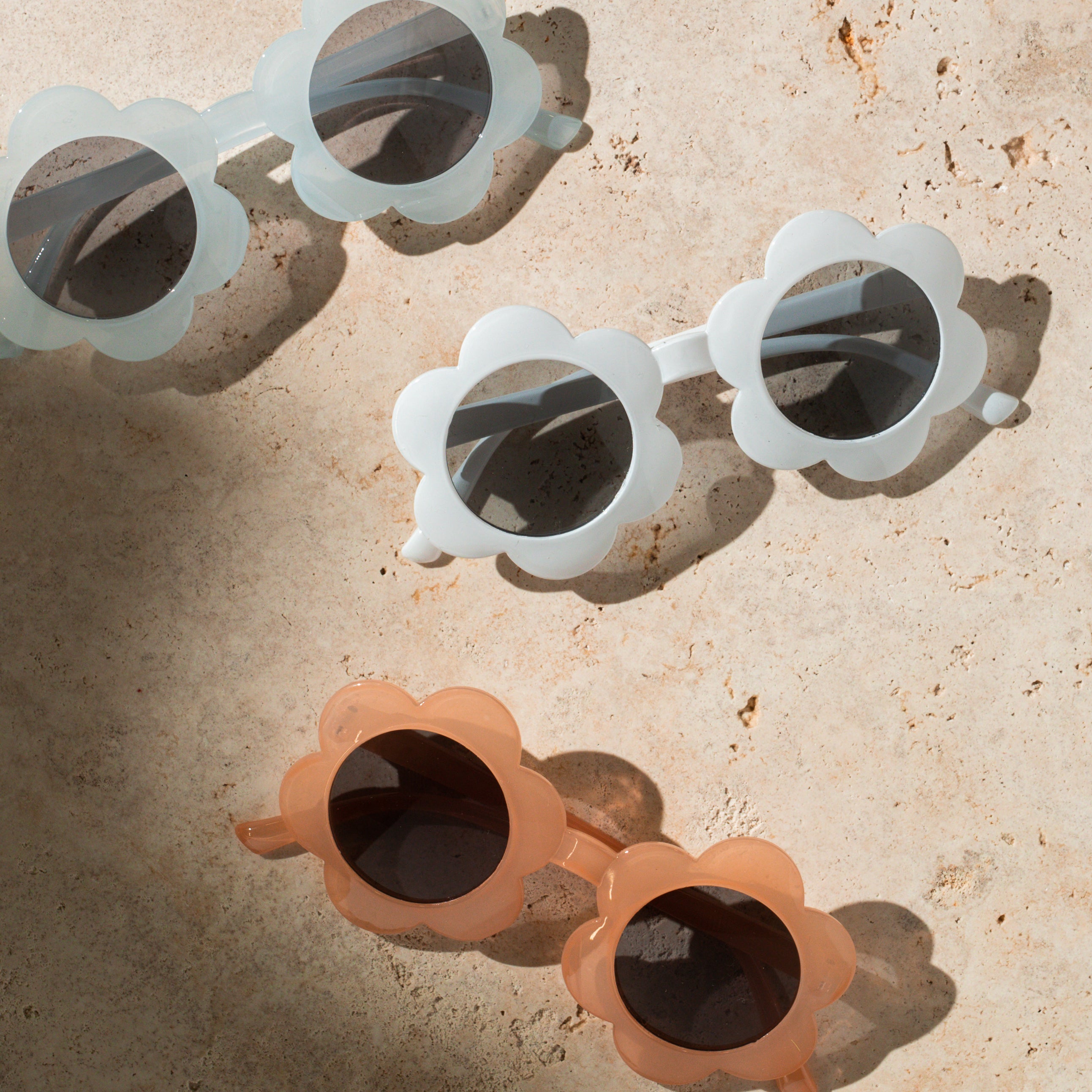 June Translucent Flower Sunglasses — Flamingo