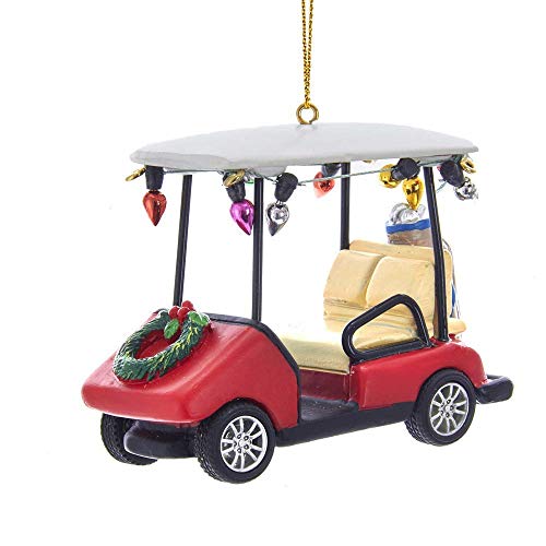 Kurt Adler 3.5 RESIN GOLF CART W/WREATH ORNAMENT