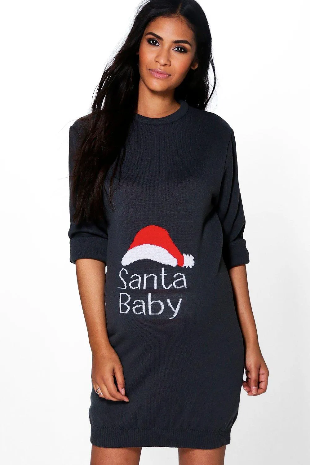 Maternity 'Santa Baby' Christmas Sweater Dress