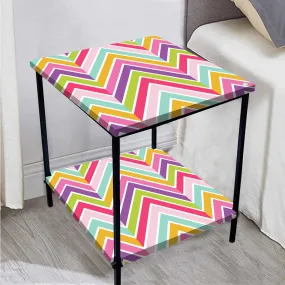 Modern Side Tables for Bedroom with Storage - Colorful pattern