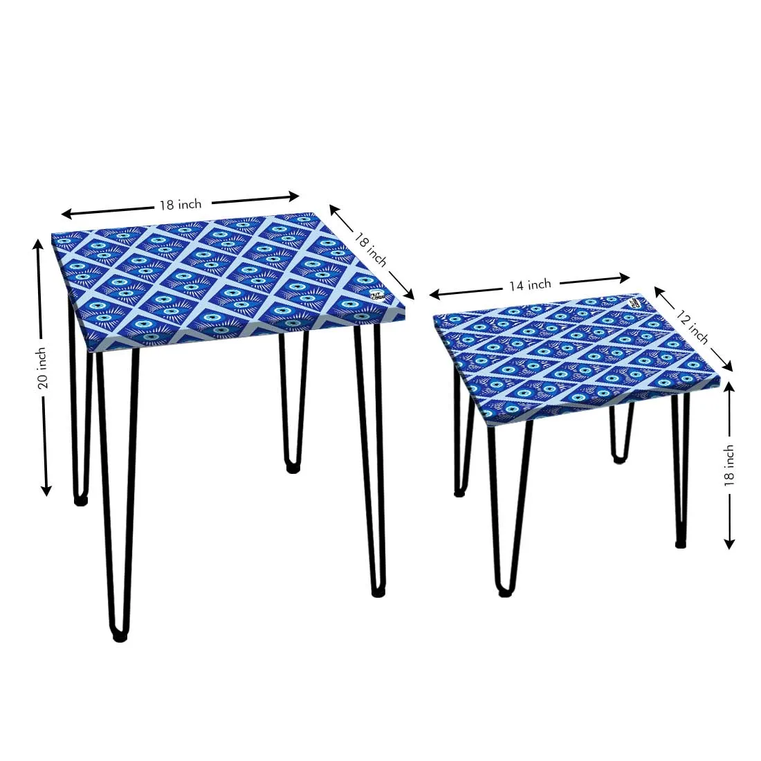 Nesting Tables Set Of 2 Nest of Table for Home Decor - Evil Eye Protector