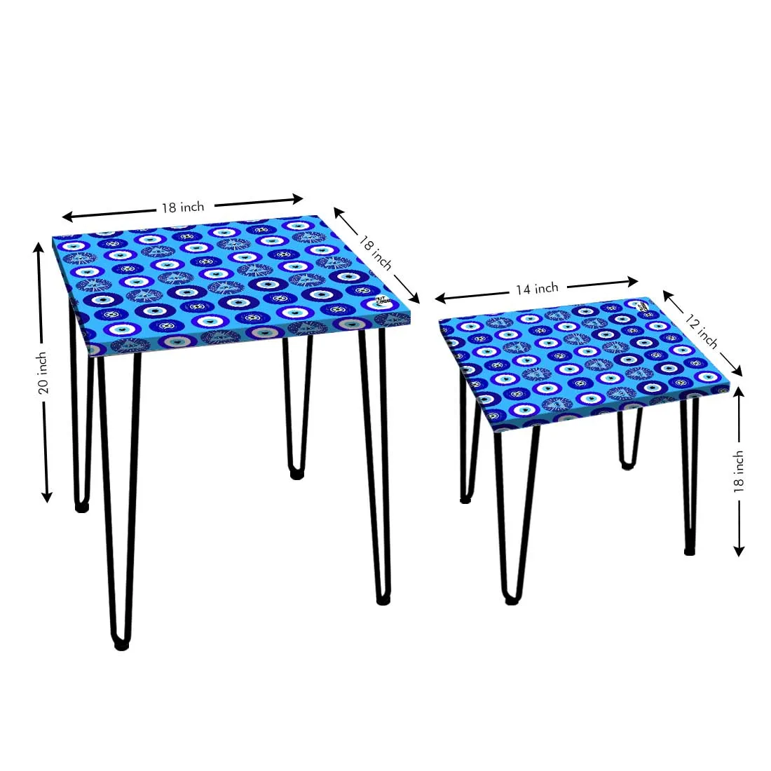 Nesting Tables Set Of 2 Nest of Table for Home Decor - Evil Eye Protector