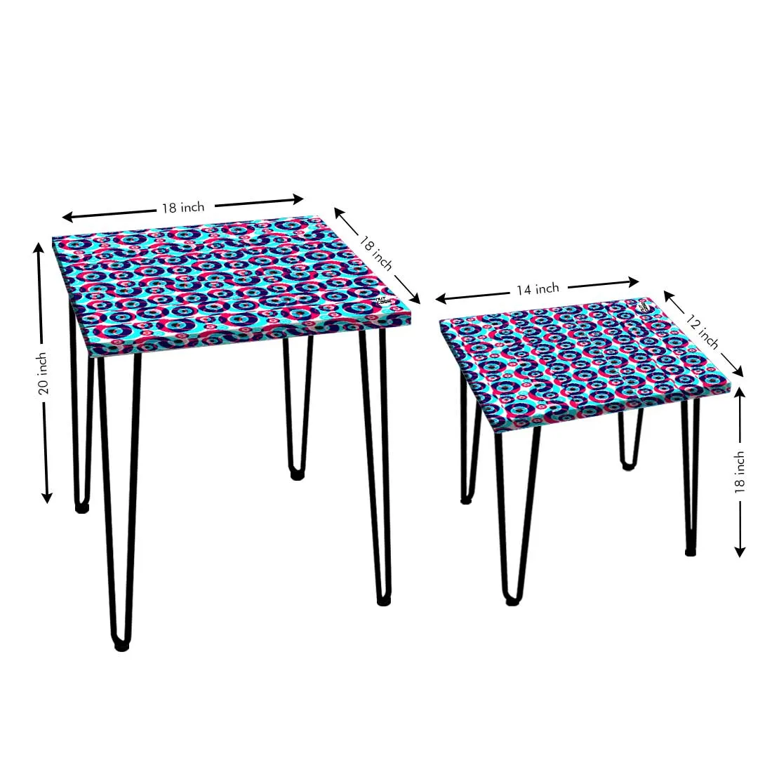 Nesting Tables Set Of 2 Nest of Table for Home Decor - Evil Eye Protector