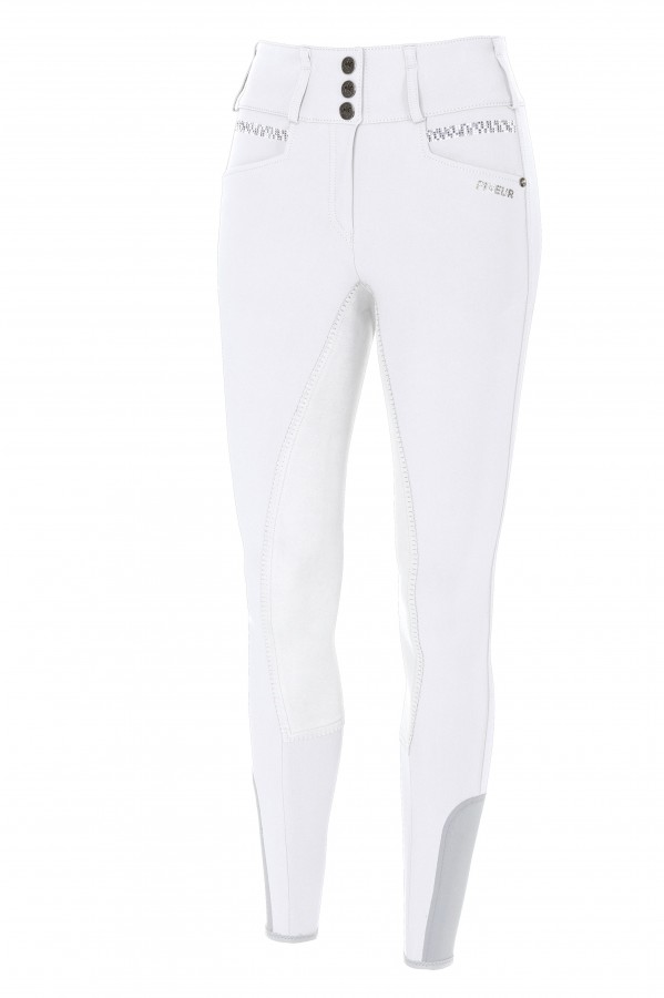 Pikeur Candela strass leather full seat ladies riding breeches White