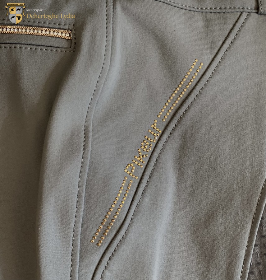 Pikeur Jonna Full Grip ladies riding breeches Steel Grey / Gold