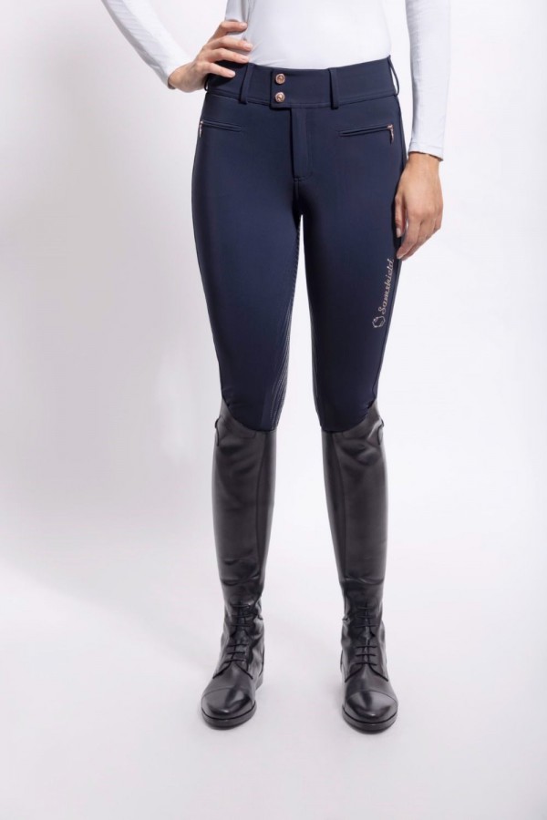 Samshield Clara full grip ladies riding breeches Navy / rosé