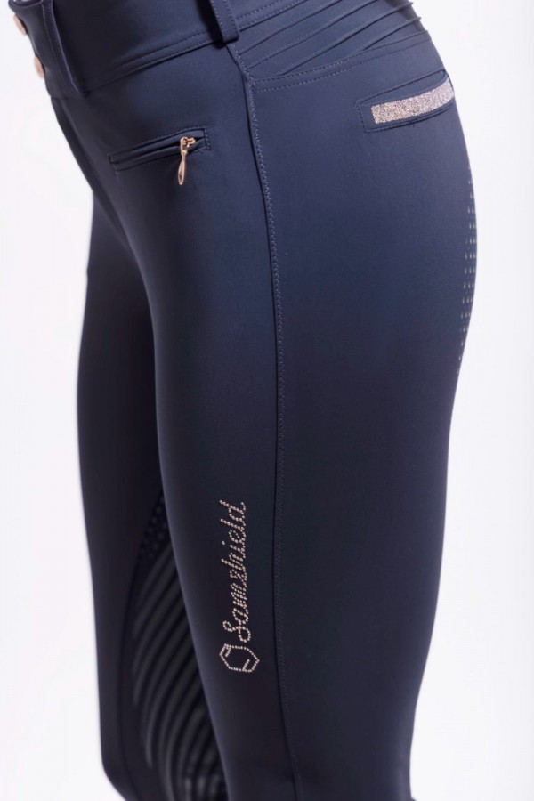 Samshield Clara full grip ladies riding breeches Navy / rosé