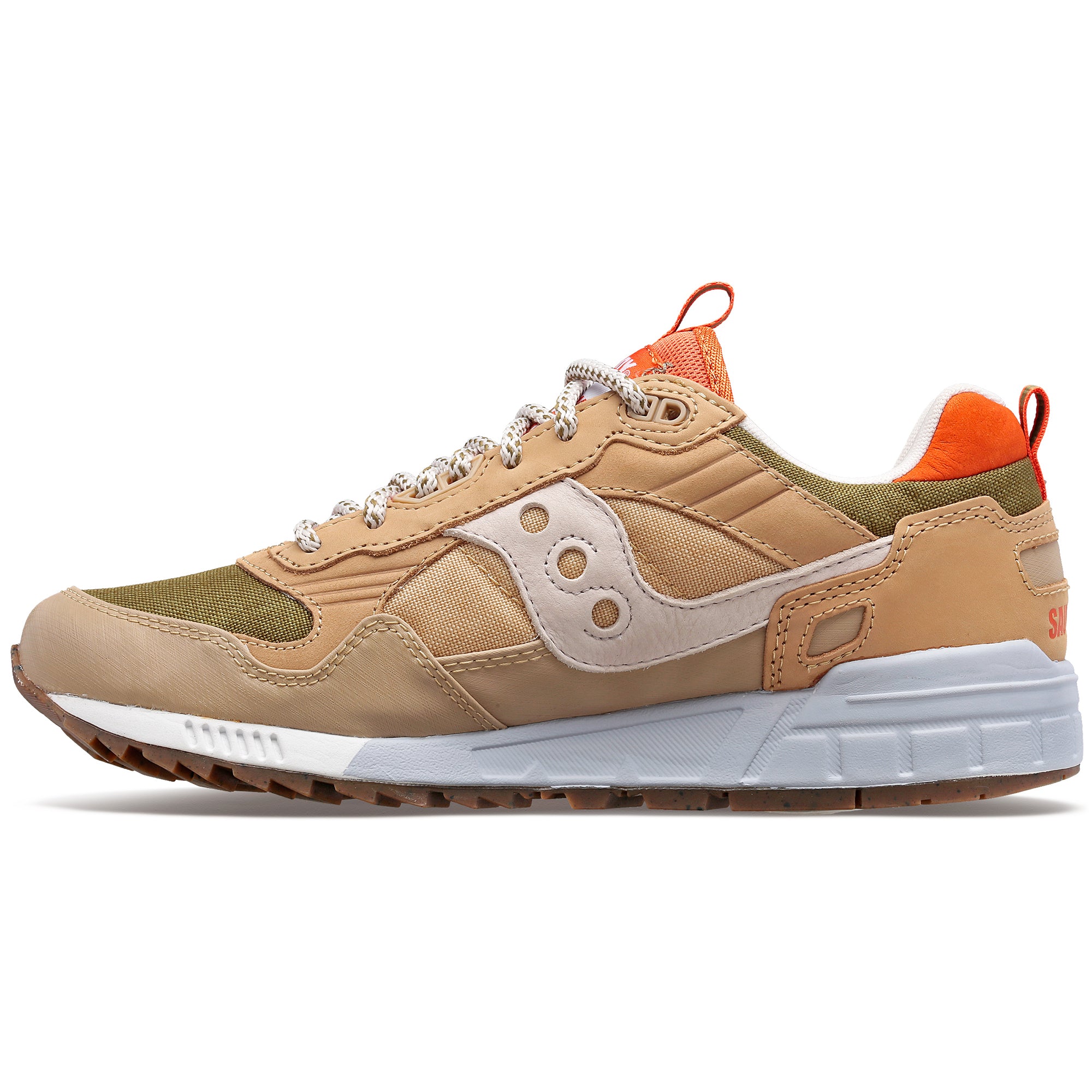 Saucony Shadow 5000 OUTDOOR Trainers - Khaki/Orange