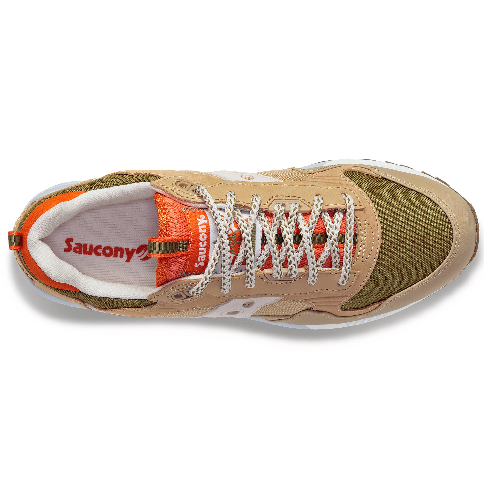 Saucony Shadow 5000 OUTDOOR Trainers - Khaki/Orange