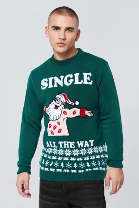 Single All The Way Christmas Sweater