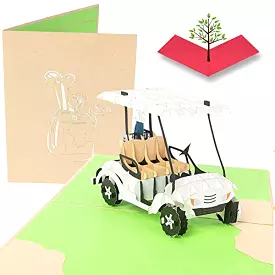 Valentines Day Golf Cart Pop Up Card - Golfing Valentines Gift Bundles