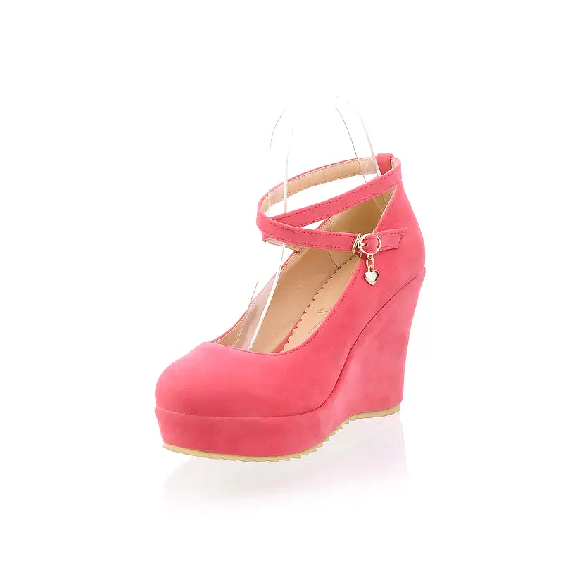 Women's Ankle Strap Heels Platform Wedges Shoes