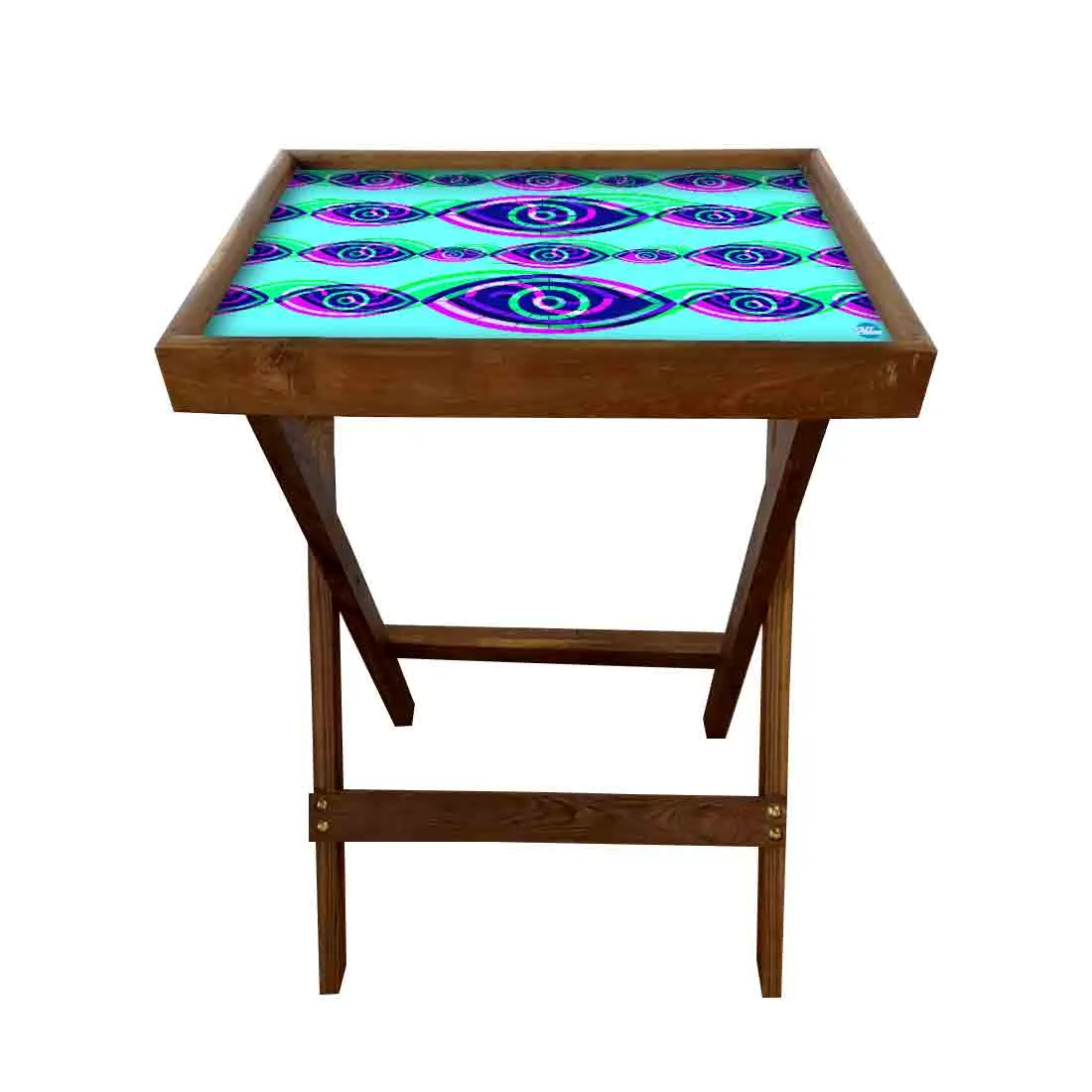 Wooden TV Tables for Eating Breakfast Serving Table - Evil Eye Protector