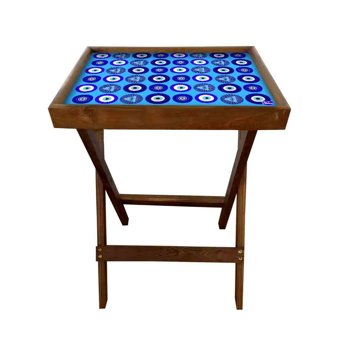 Wooden TV Tables for Eating Breakfast Serving Table - Evil Eye Protector