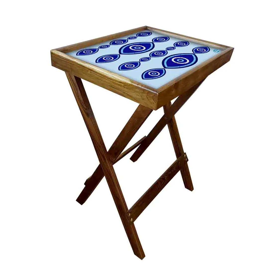 Wooden TV Tables for Eating Breakfast Serving Table - Evil Eye Protector