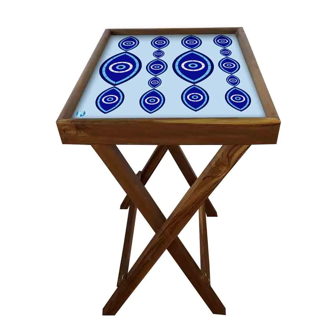 Wooden TV Tables for Eating Breakfast Serving Table - Evil Eye Protector