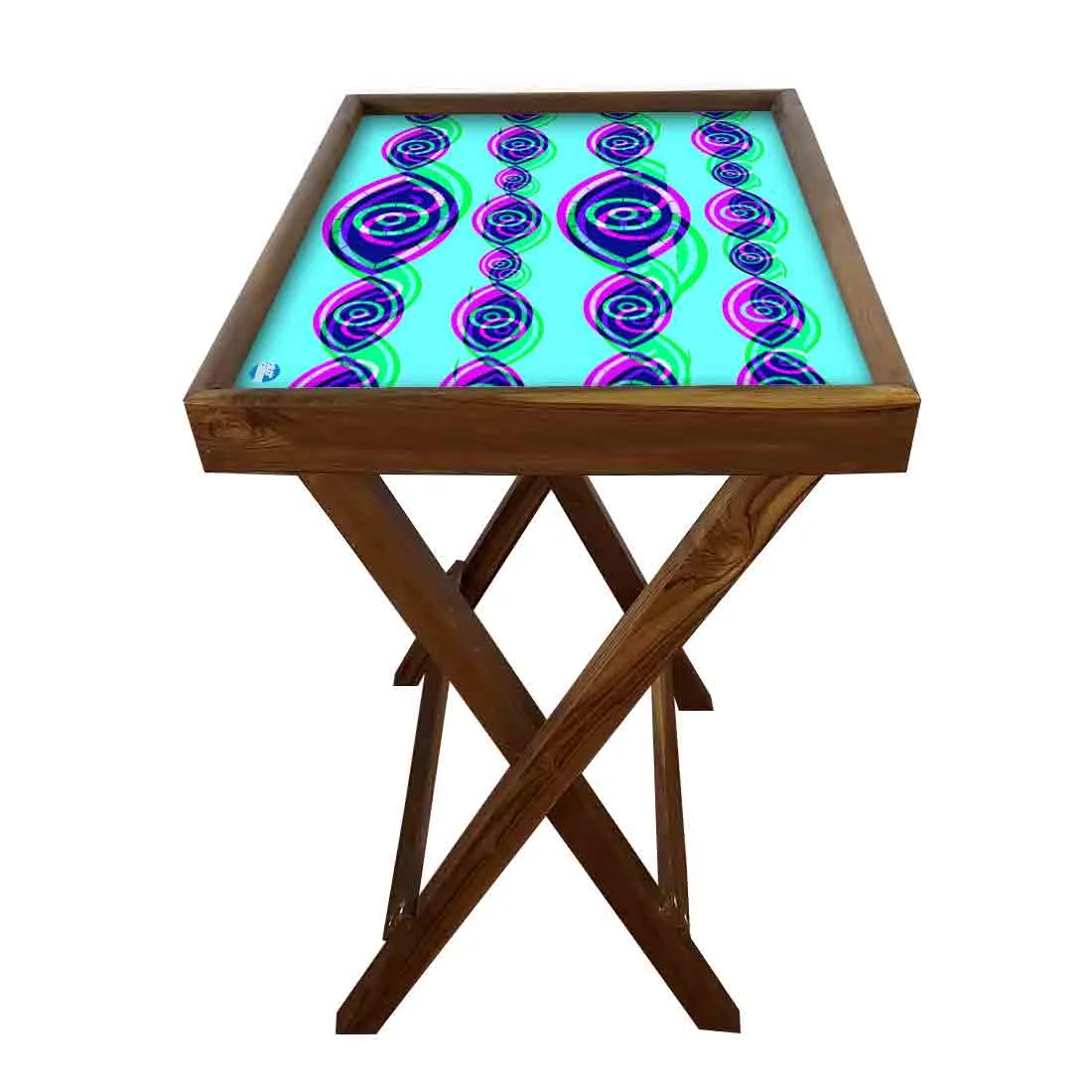 Wooden TV Tables for Eating Breakfast Serving Table - Evil Eye Protector