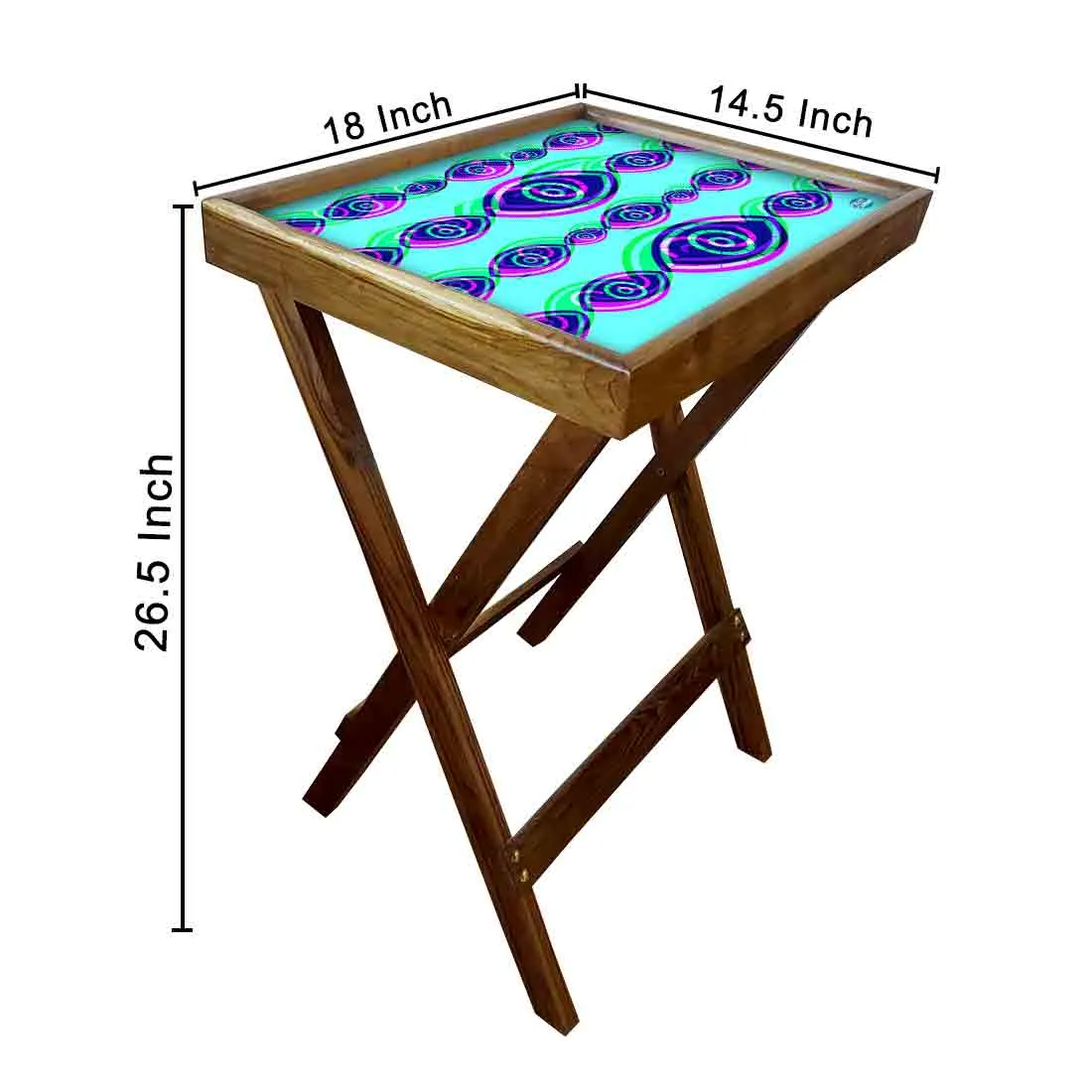 Wooden TV Tables for Eating Breakfast Serving Table - Evil Eye Protector