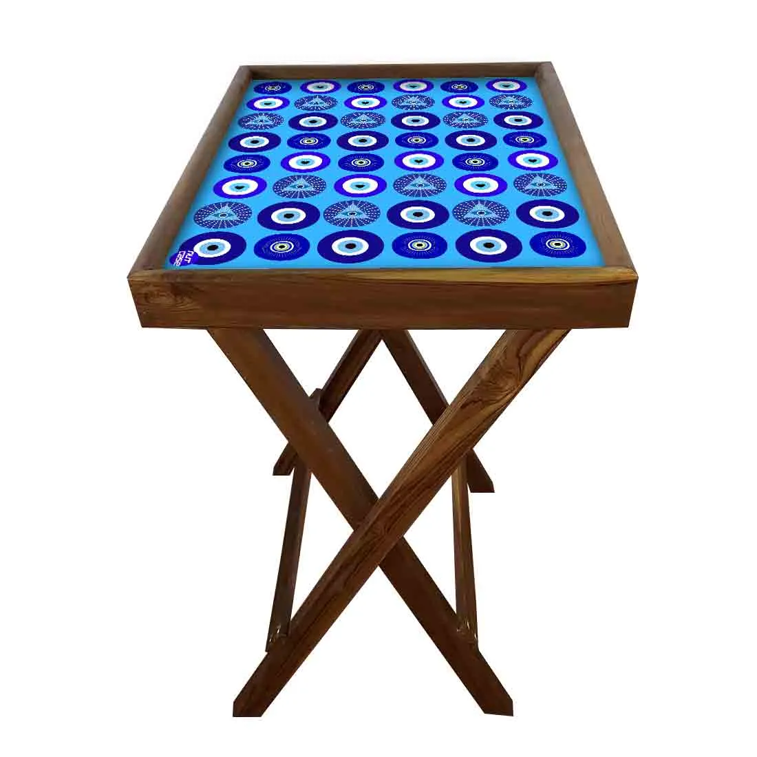 Wooden TV Tables for Eating Breakfast Serving Table - Evil Eye Protector