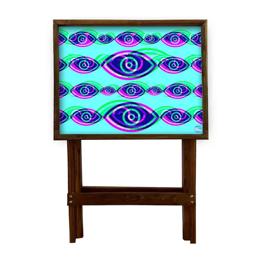 Wooden TV Tables for Eating Breakfast Serving Table - Evil Eye Protector